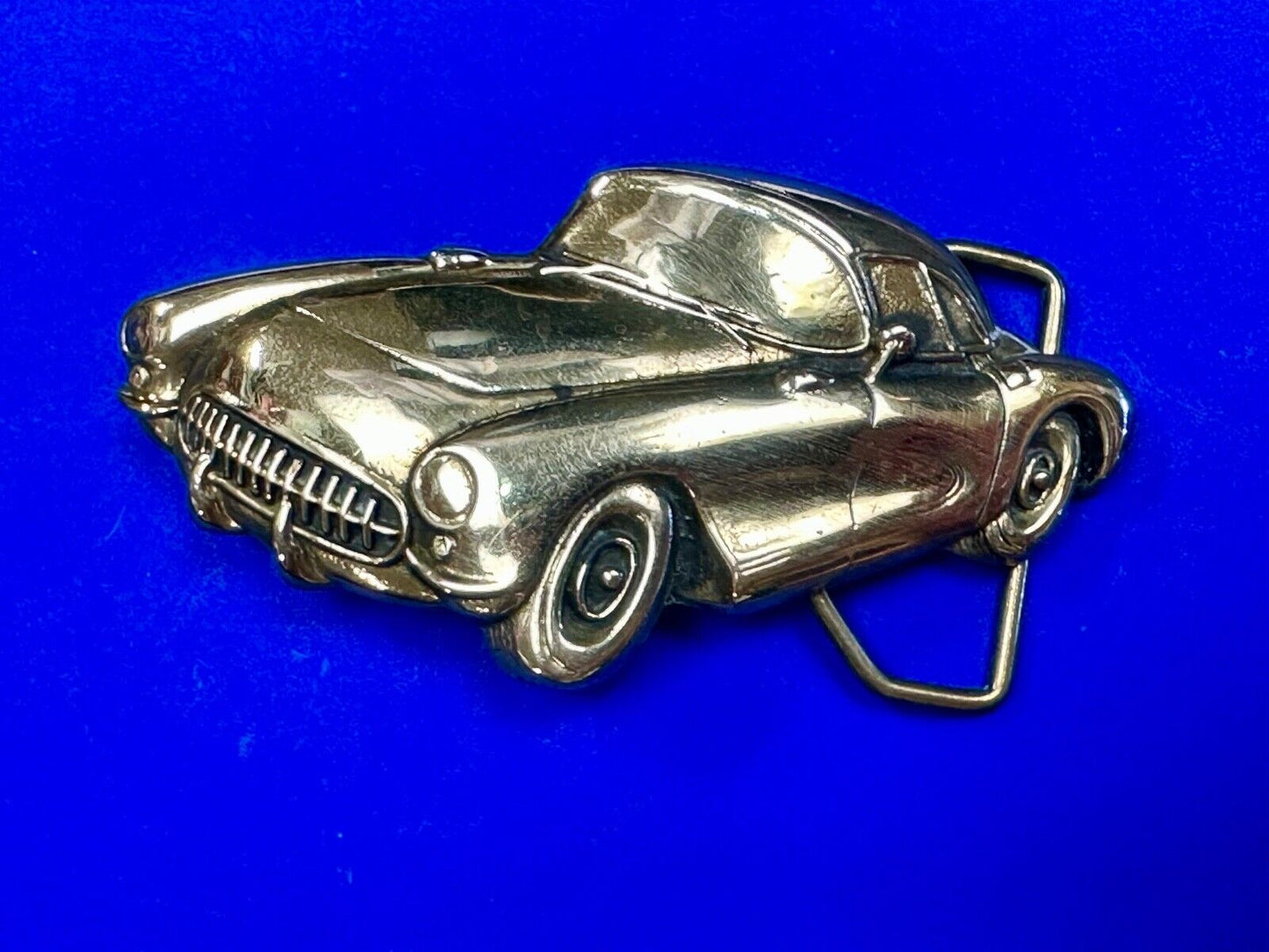 1st Generation Corvette Solid Brass Car Collectors Baron Belt Buckle 1979