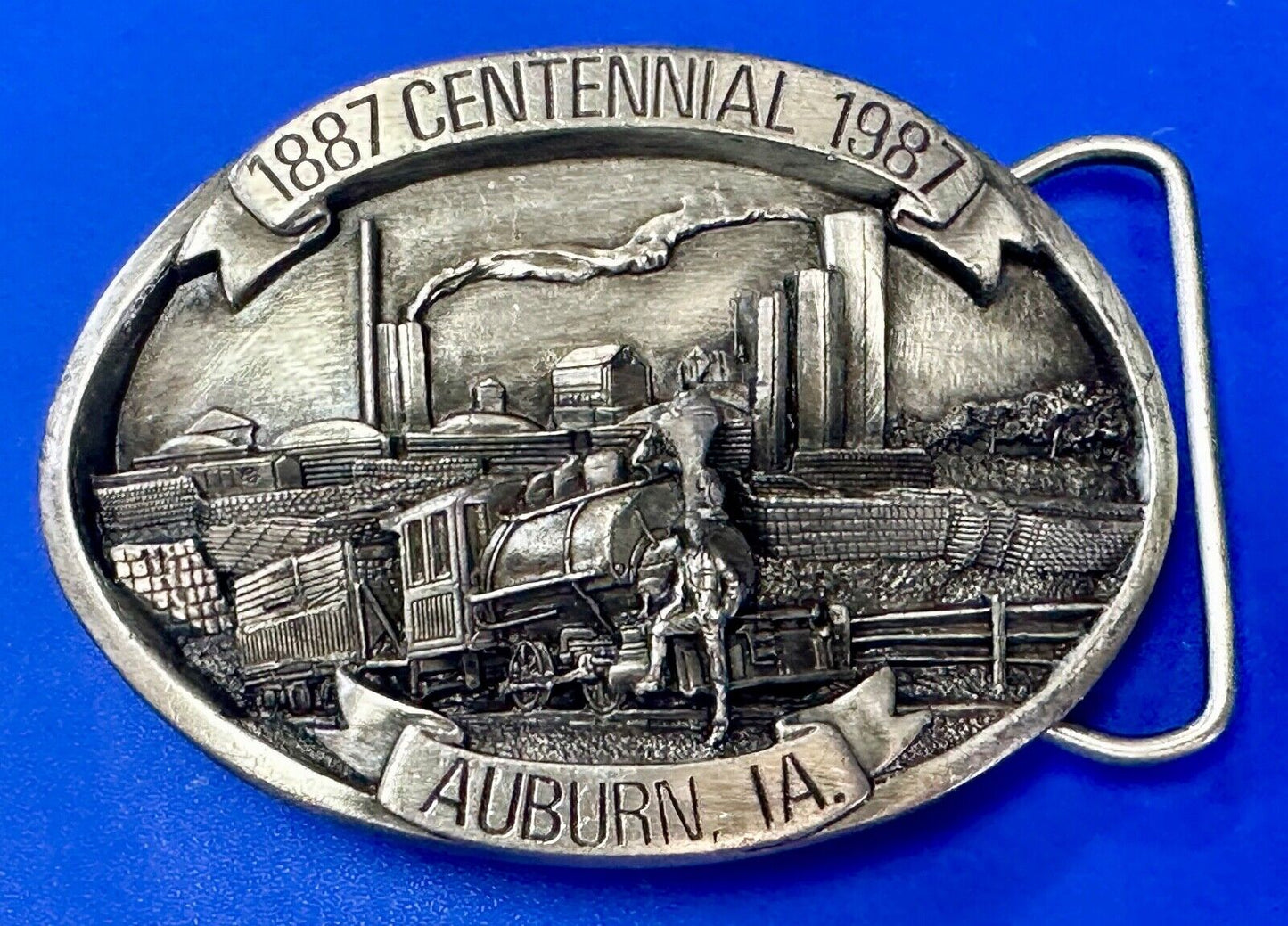 AUBURN IOWA 1887 CENTENNIAL CELEBRATION VINTAGE BELT BUCKLE