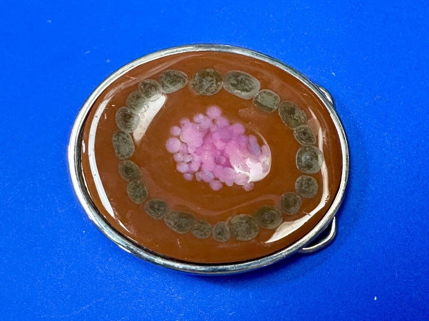 Art Enamel Swirl vintage artisan belt buckle