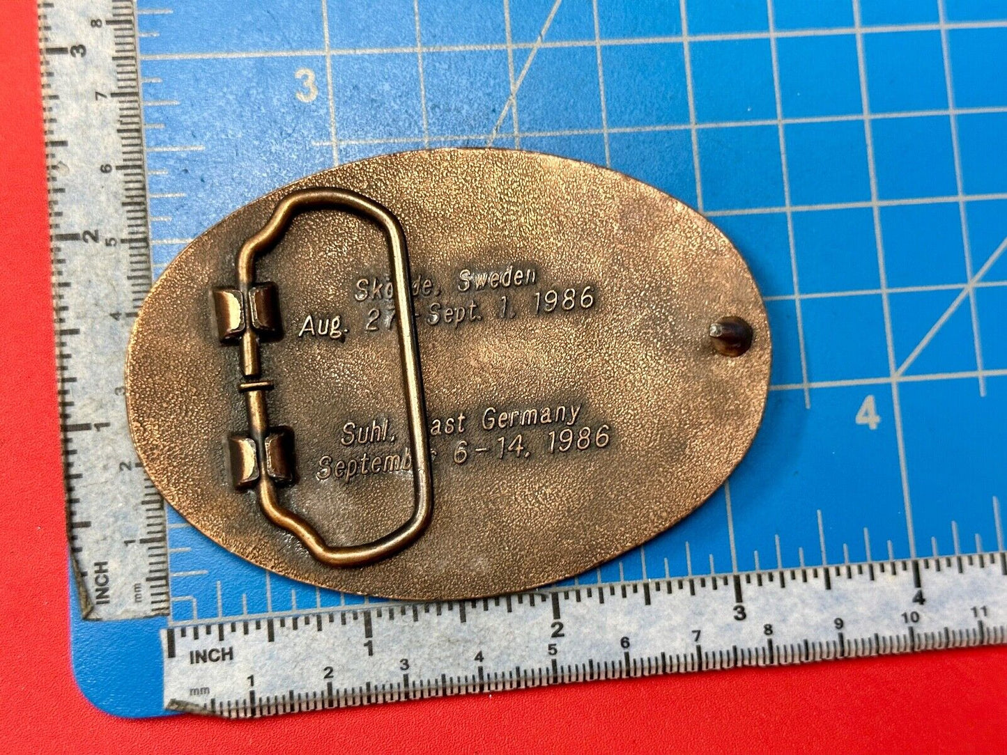 1986 Shooting TeamUSA World Shooting Championships Vintage belt buckle