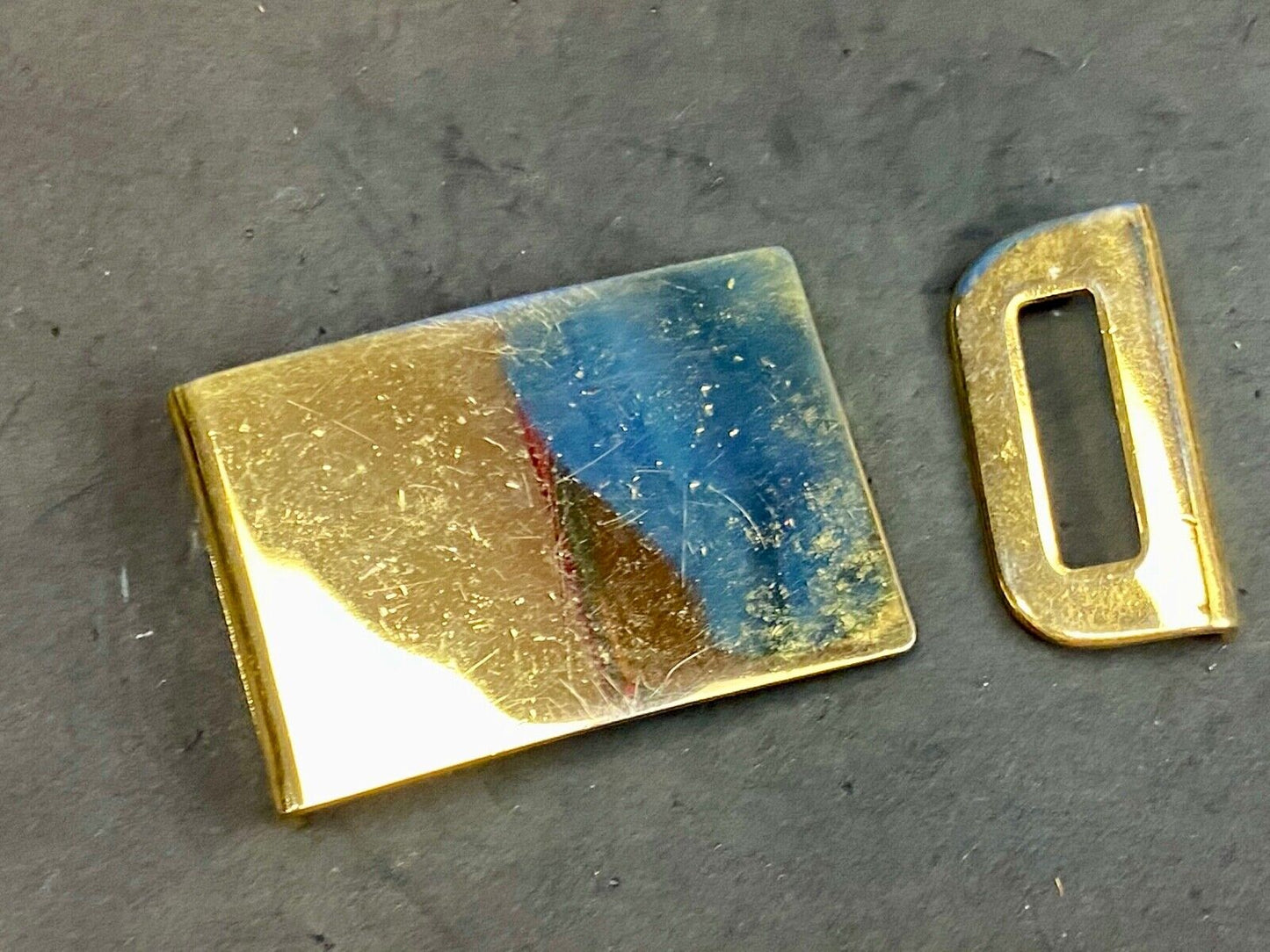Vintage antique? two piece gold tone dress belt buckle G-76