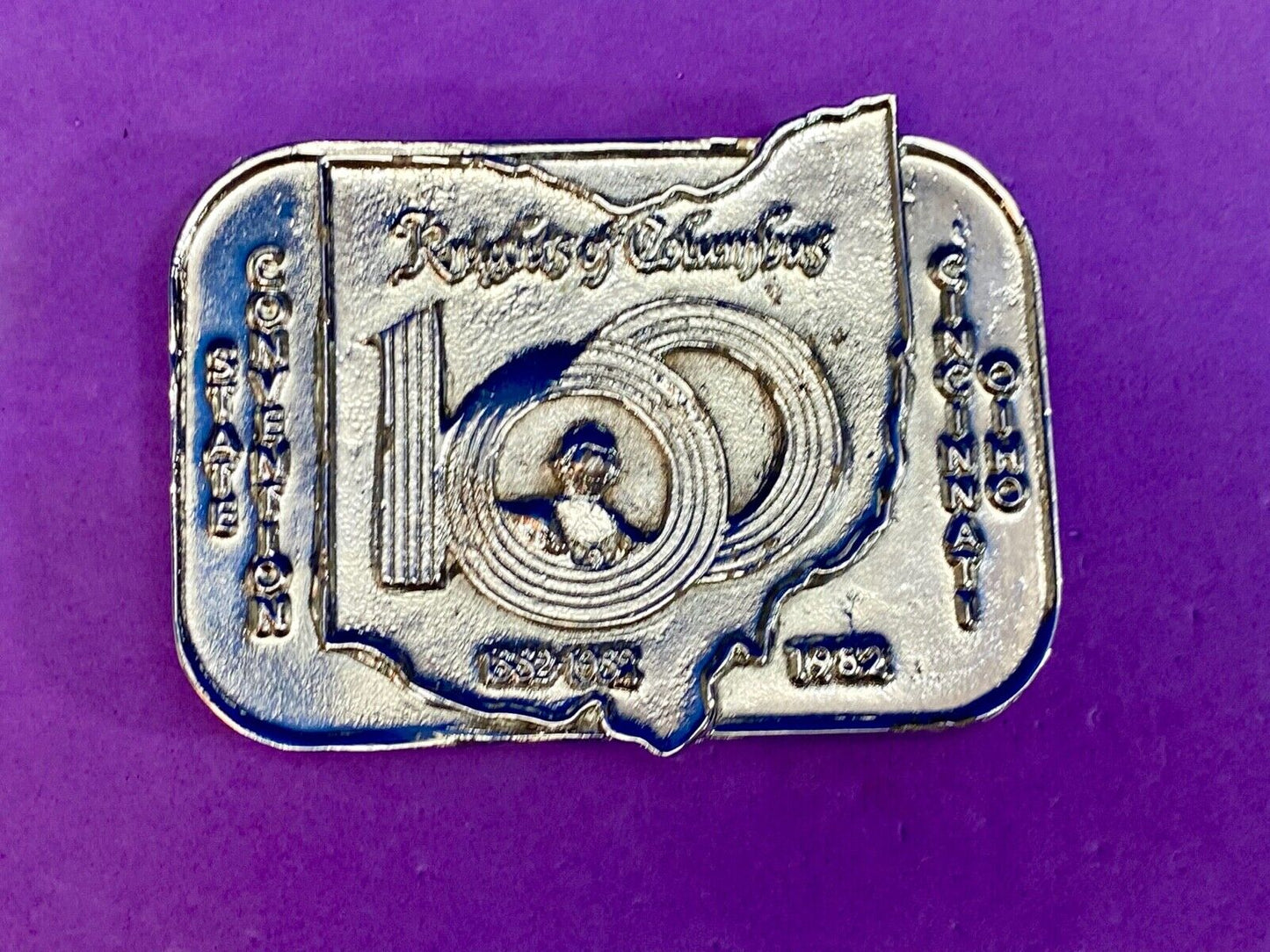 Vintage 1982 Knights Of Columbus 100 Year Celebration Convention Belt Buckle