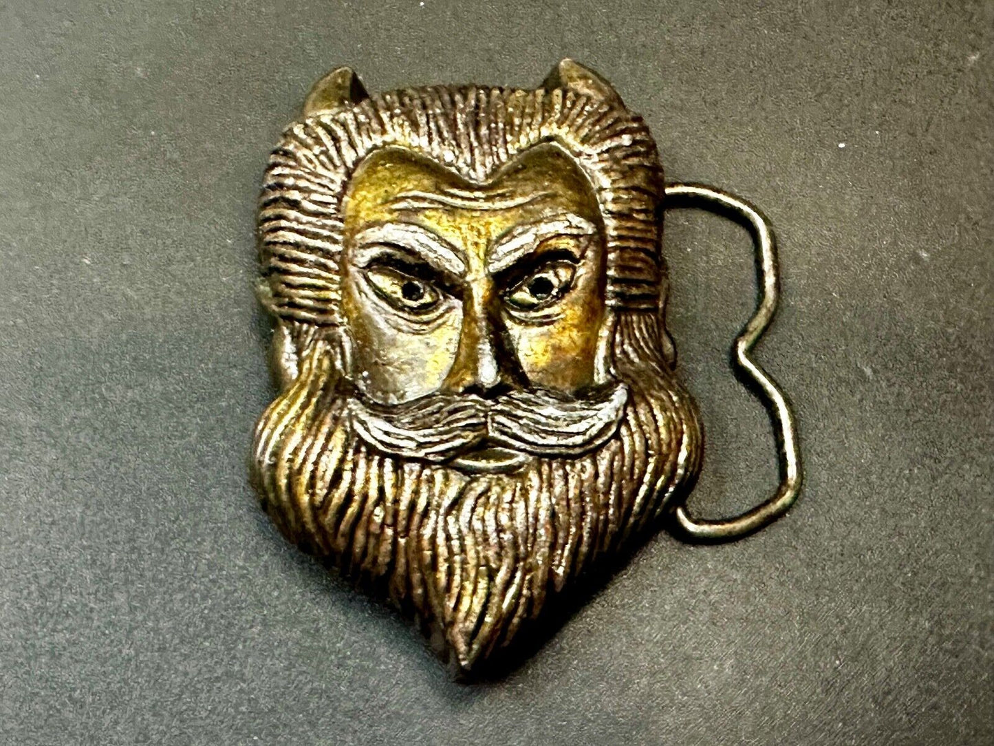 Bearded Devil Vintage MBCI Fantasy Man Head Vintage 70s Belt Buckle