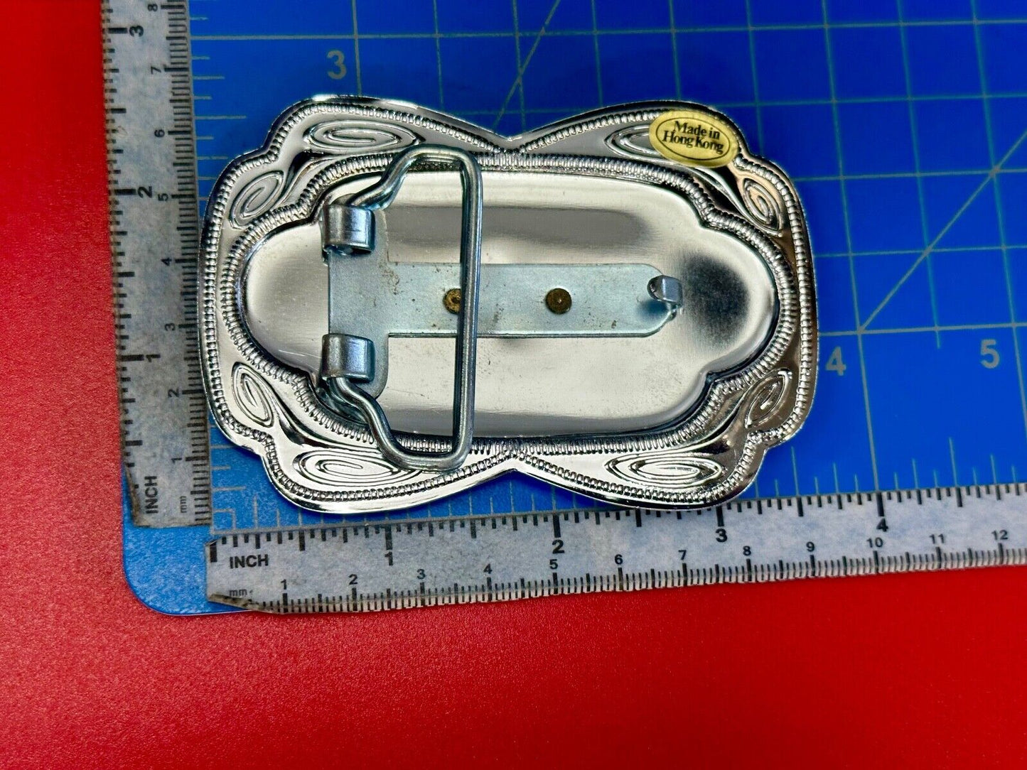 Beautiful NOS Horse head through lucky horseshoe - Two tone belt buckle