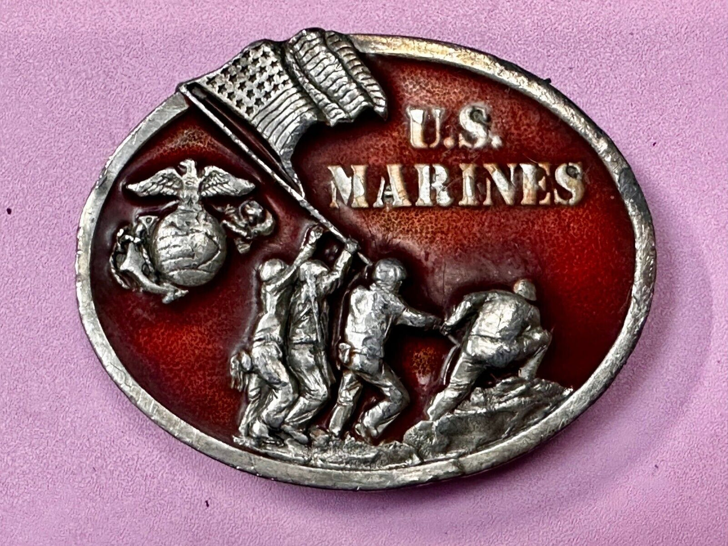 The Few The Proud The U.S Marines VTG 1982 Commemorative Belt Buckle by Bergamot