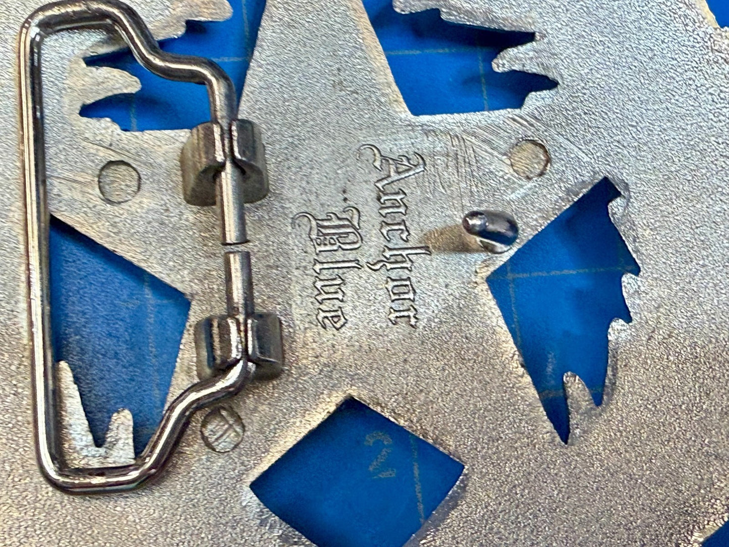 The Original Not the Imitator Star & Laurel Wreath Anchor Blue Belt Buckle
