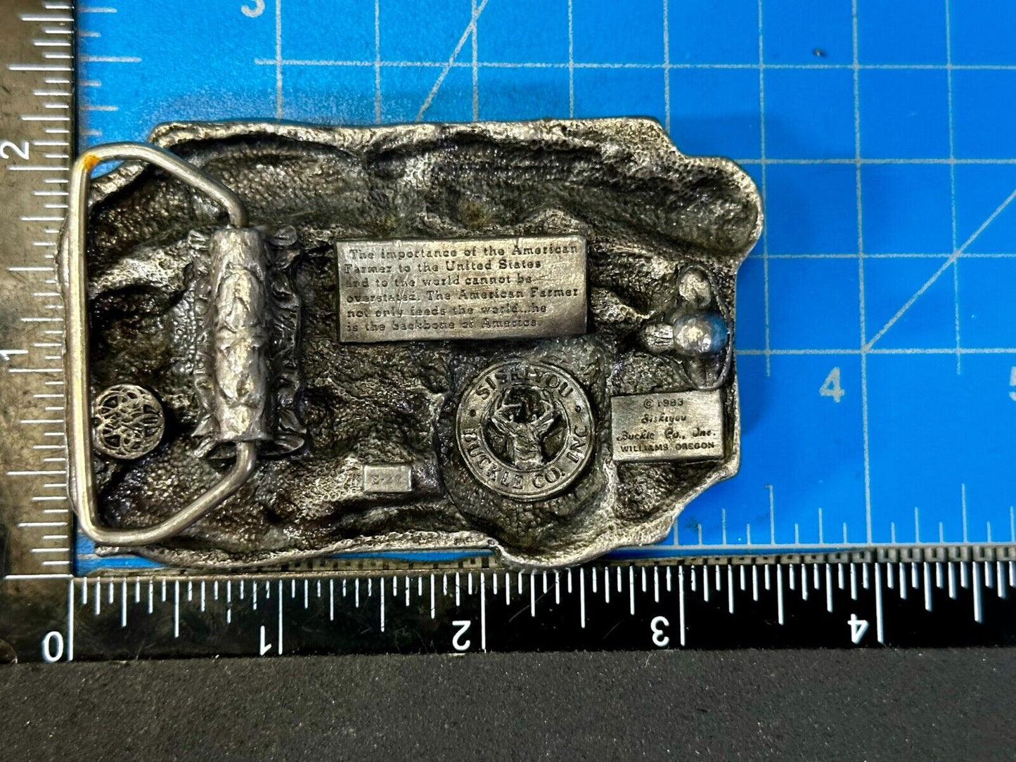 The American Farmer Feeds The World Tractor Farming Commemorative Belt Buckle