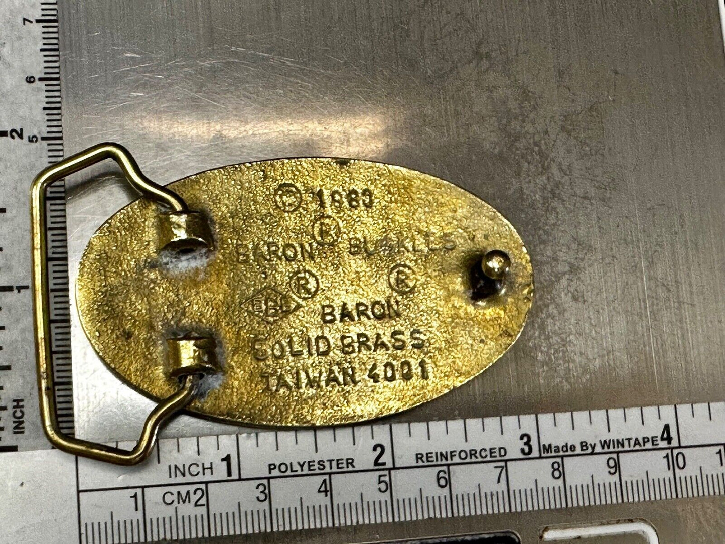 Baron Buckles NRA National Rifle Association Solid Brass oval Belt Buckle
