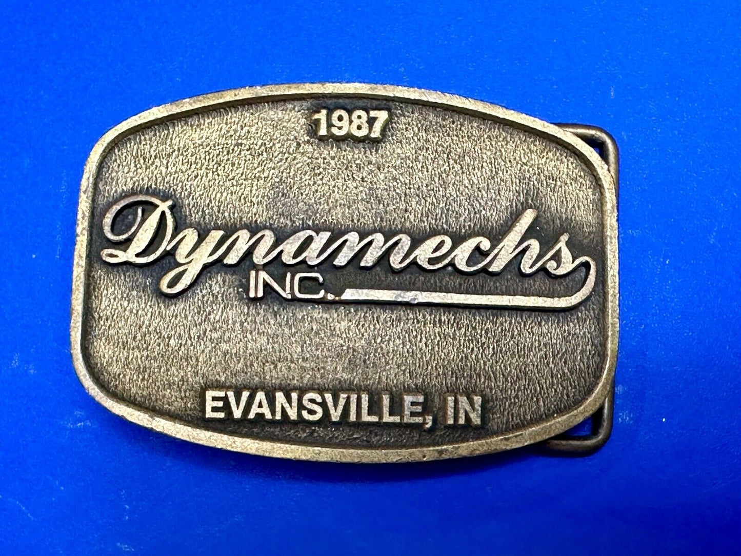 Vintage 1987 Dynamechs INC Evansville IN Truck Service belt buckle by CD Hit