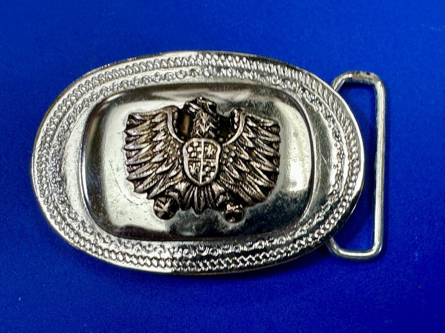 Thunderbird Eagle Shield Crest vintage two tone belt buckle