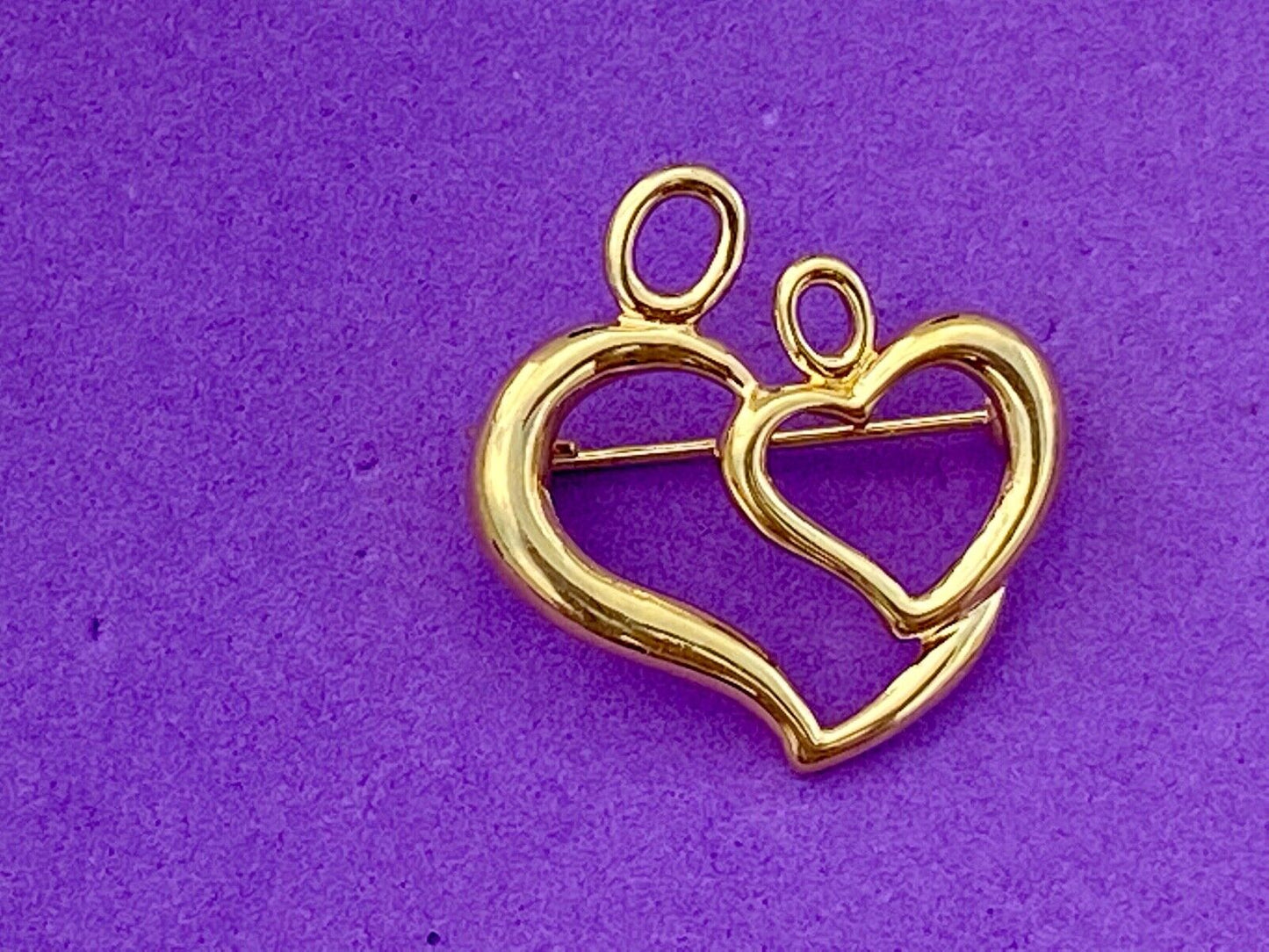 Vintage Brooch Scatter Pin Tie Tac Signed CTA Heart Victorian Antiqued