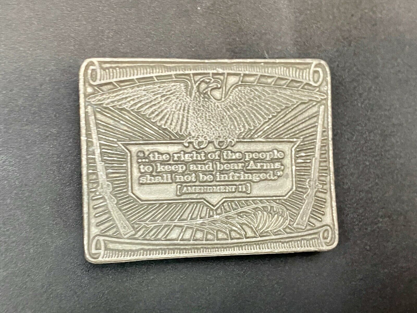 The Right To Keep And Bear Arms Shall Not Be Infringed 1976 Belt Buckle 11Th Gun