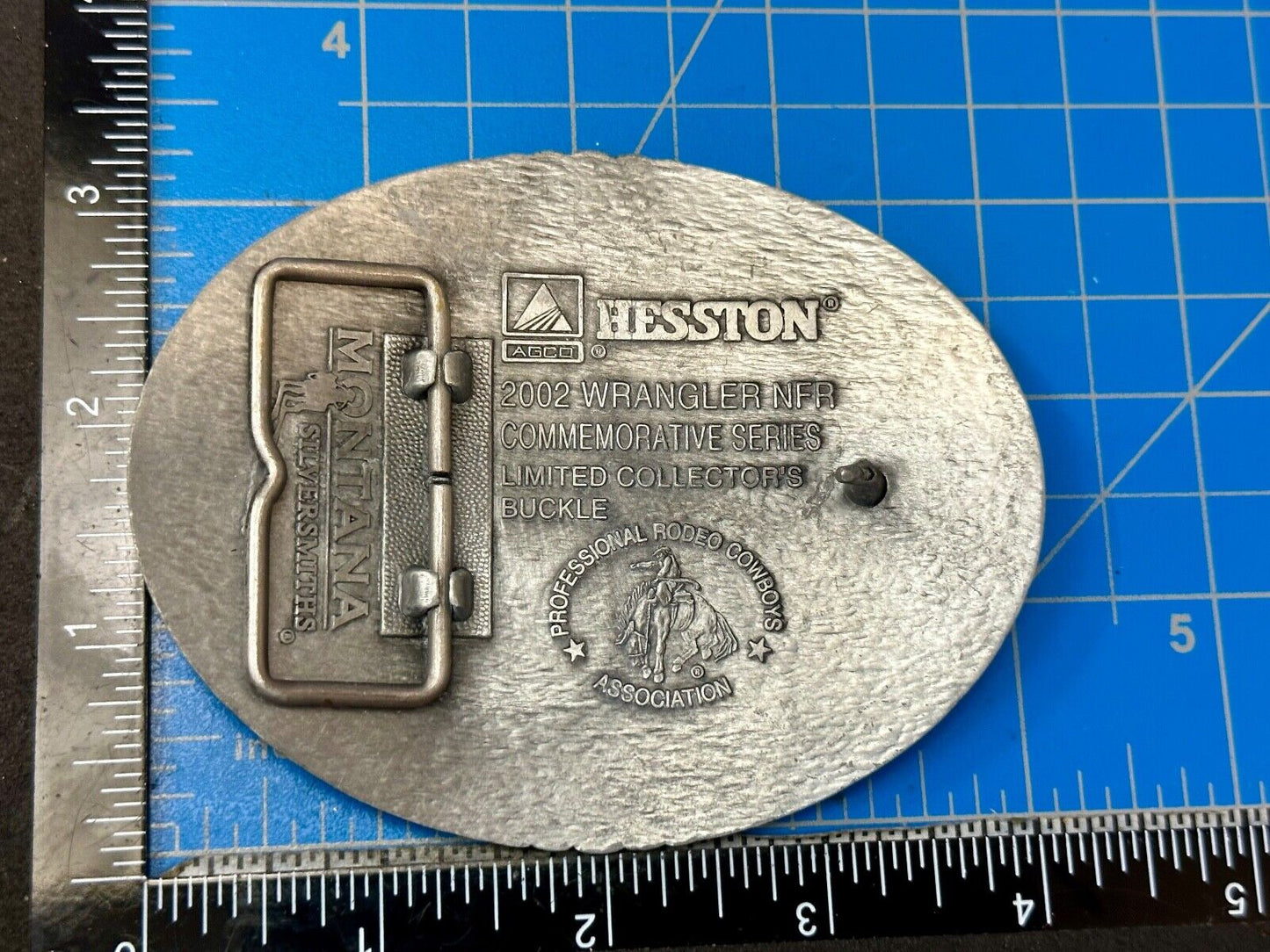 2002 Wrangler Hesston National Finals Rodeo NFR Montana Silversmiths Belt Buckle