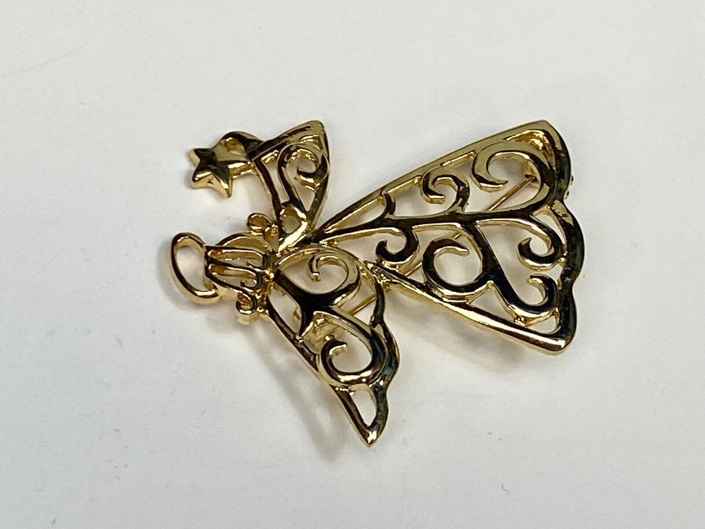 Vintage Angle Unique Cutout Gold Tone Brooch Pin By Premier Designs
