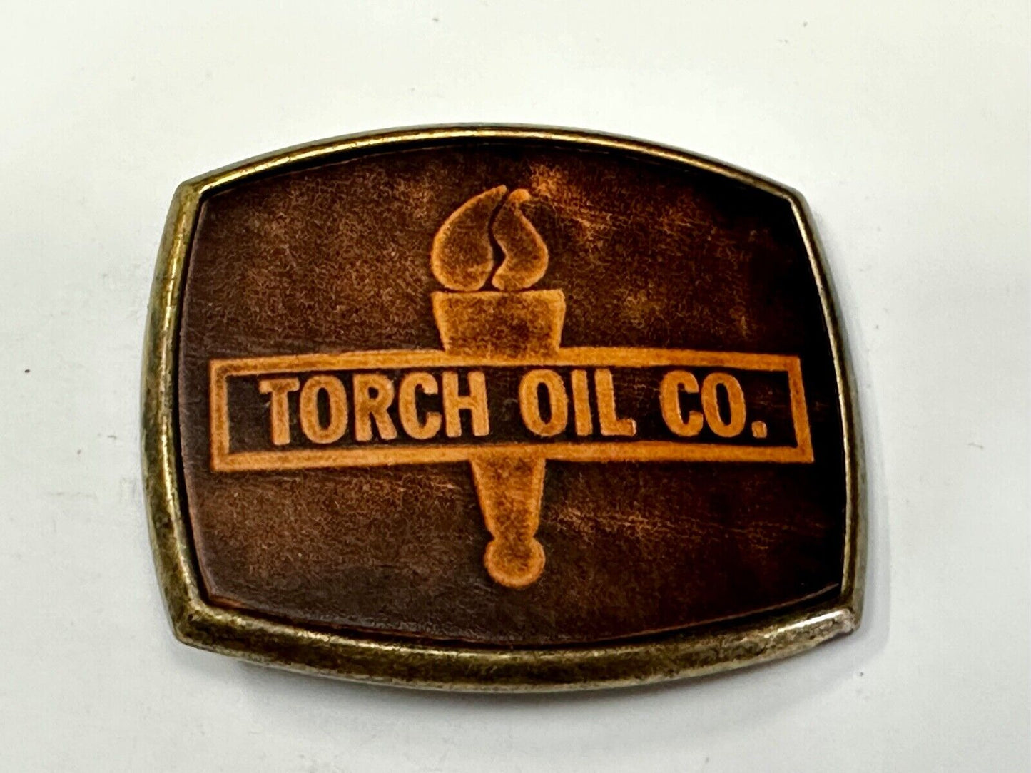 Torch Oil Company gas mine drilling refinery Vintage El-Cid Belt Buckle