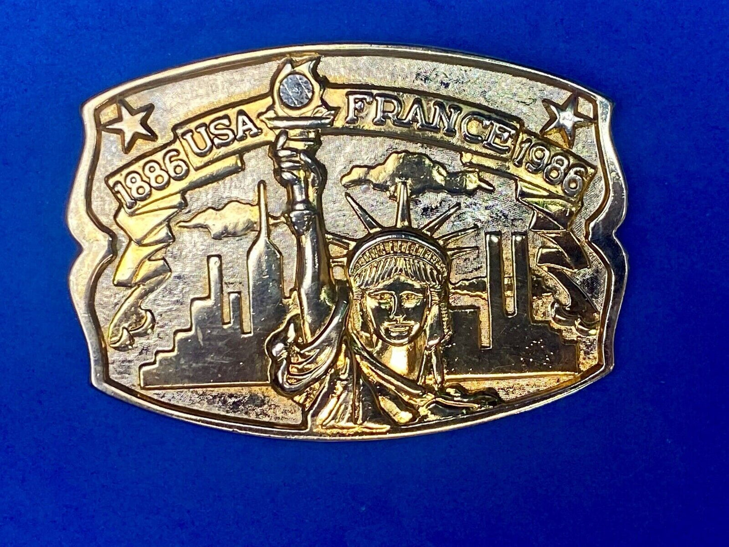 1886 USA FRANCE 1986 vintage Statue of Liberty belt buckle by Hammond Mint