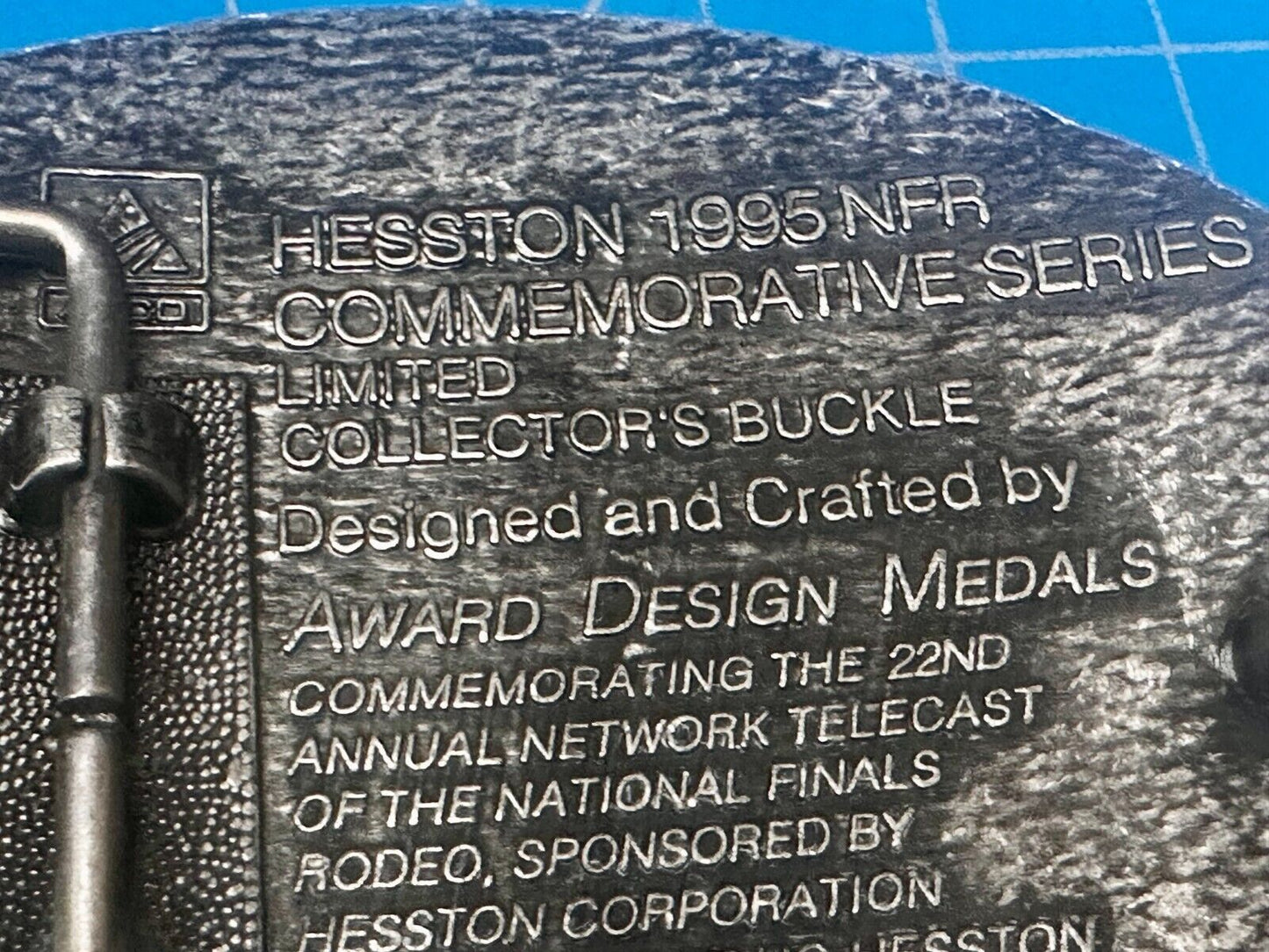 1995 ADM Hesston NFR National Finals Rodeo Cowboys Western Belt Buckle