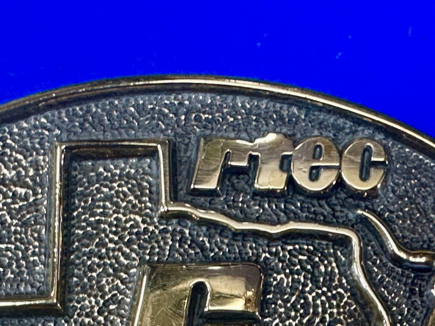 Texas RTEC Cattle Longhorn Cow Brass BTS Cowboy Western vintage belt buckle