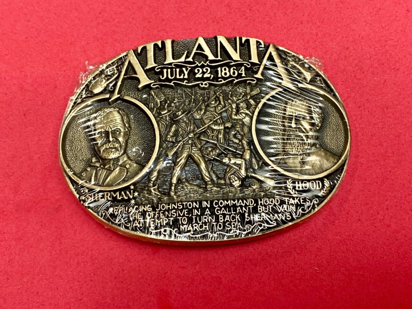 Atlanta Ga NOS belt buckle from Award Design Medals The Blue and the Gray series