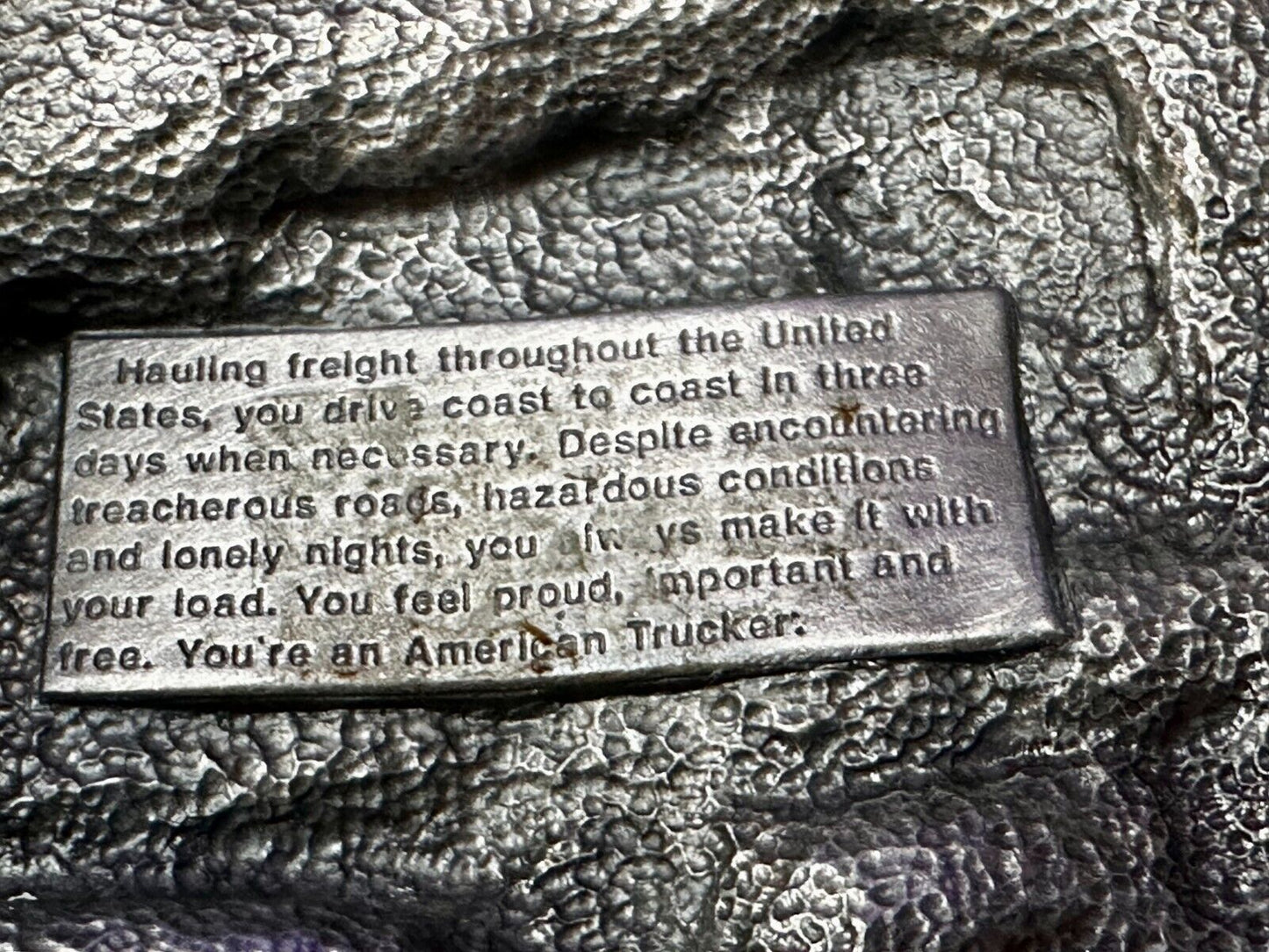 American Trucker Long Hauler Semi Drivers Big Rig Vintage 80's Belt Buckle