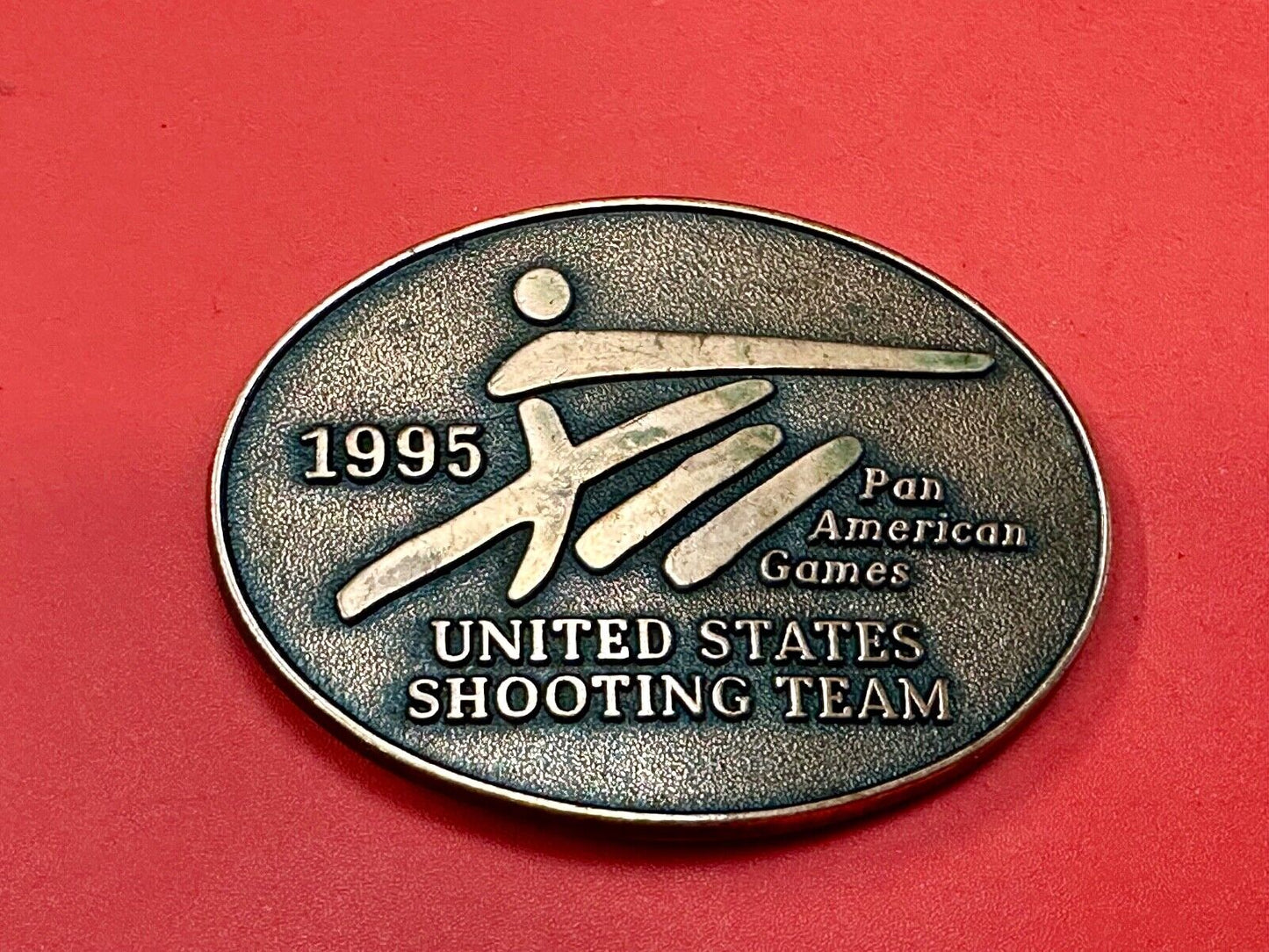1995 United States Shooting Team Pan American Games PanAm belt buckle
