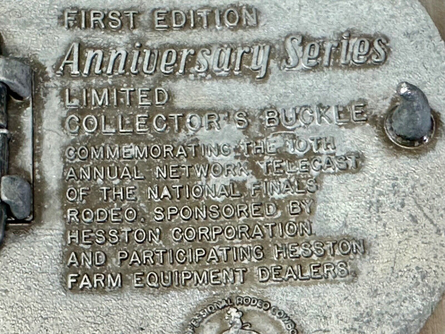 1983 Hesston National Finals Rodeo 25th Anniversary Adult Collectors Belt Buckle