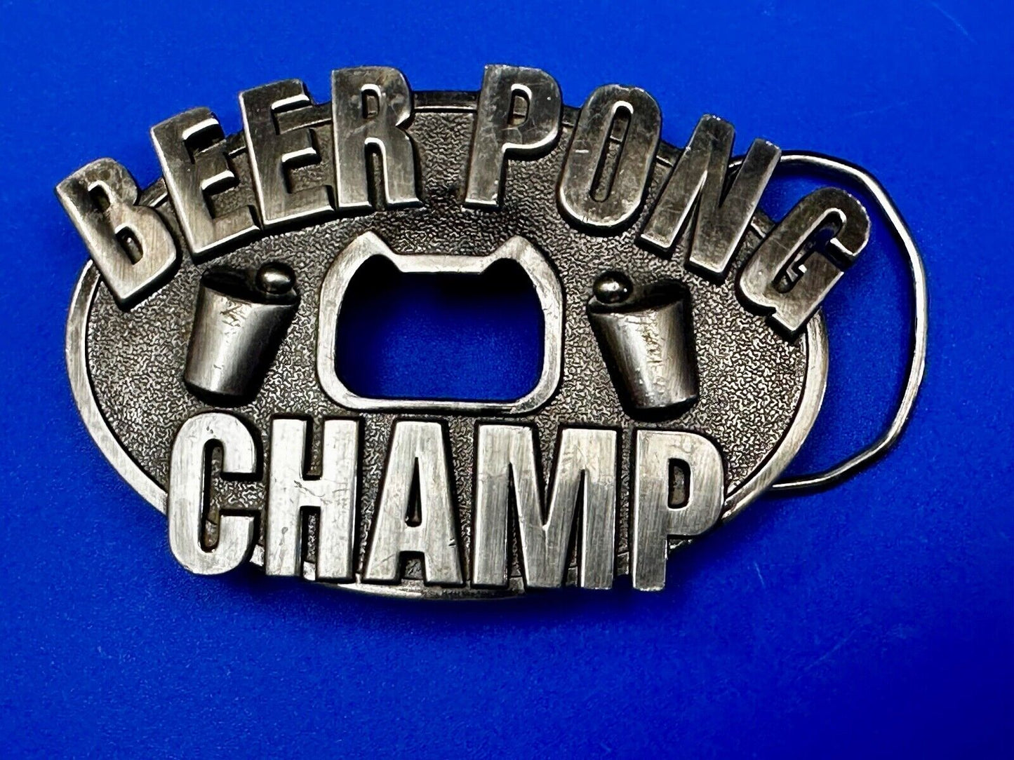 Beer Pong Champ! Vintage Bottle Opener & Belt Buckle by Kalan