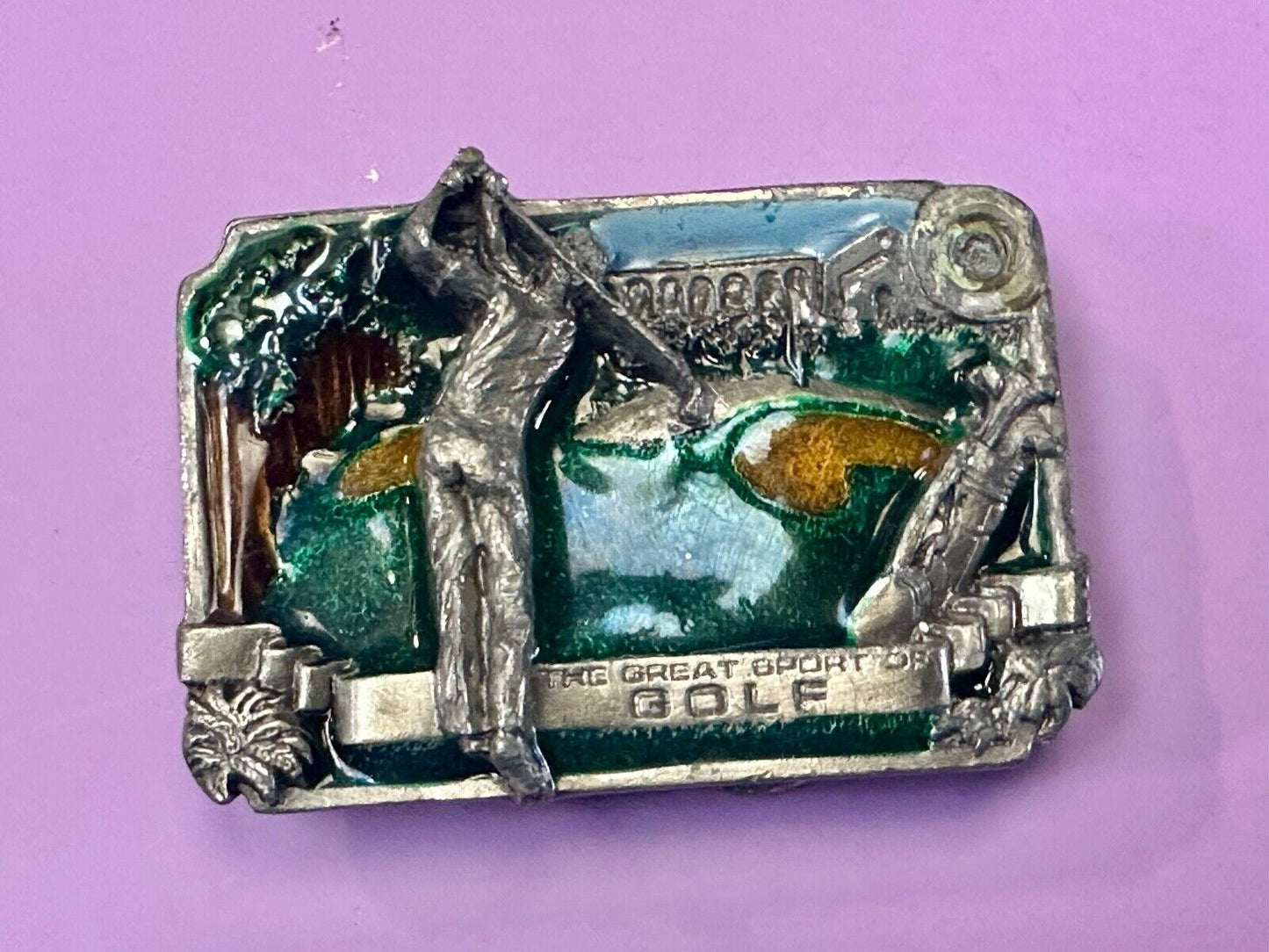 The Great Sport of Golf belt buckle - ball to the green course par handicap L-86