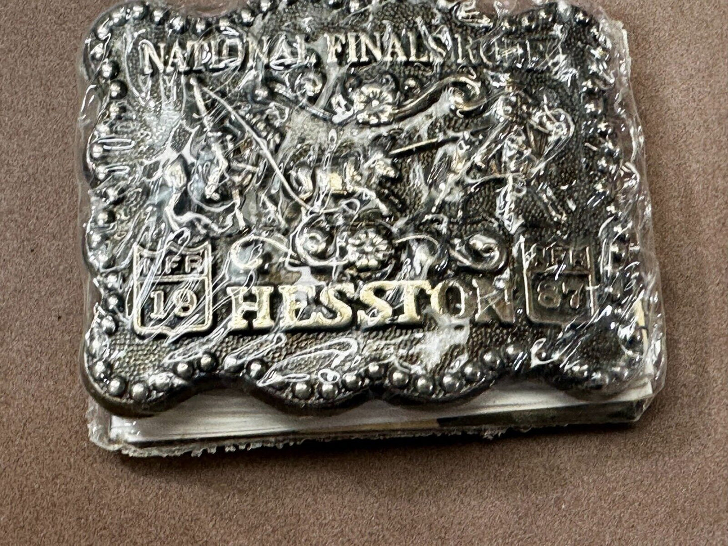 1987 Hesston National Finals Rodeo NFR Rodeo Cowboys NOS Western Belt Buckle