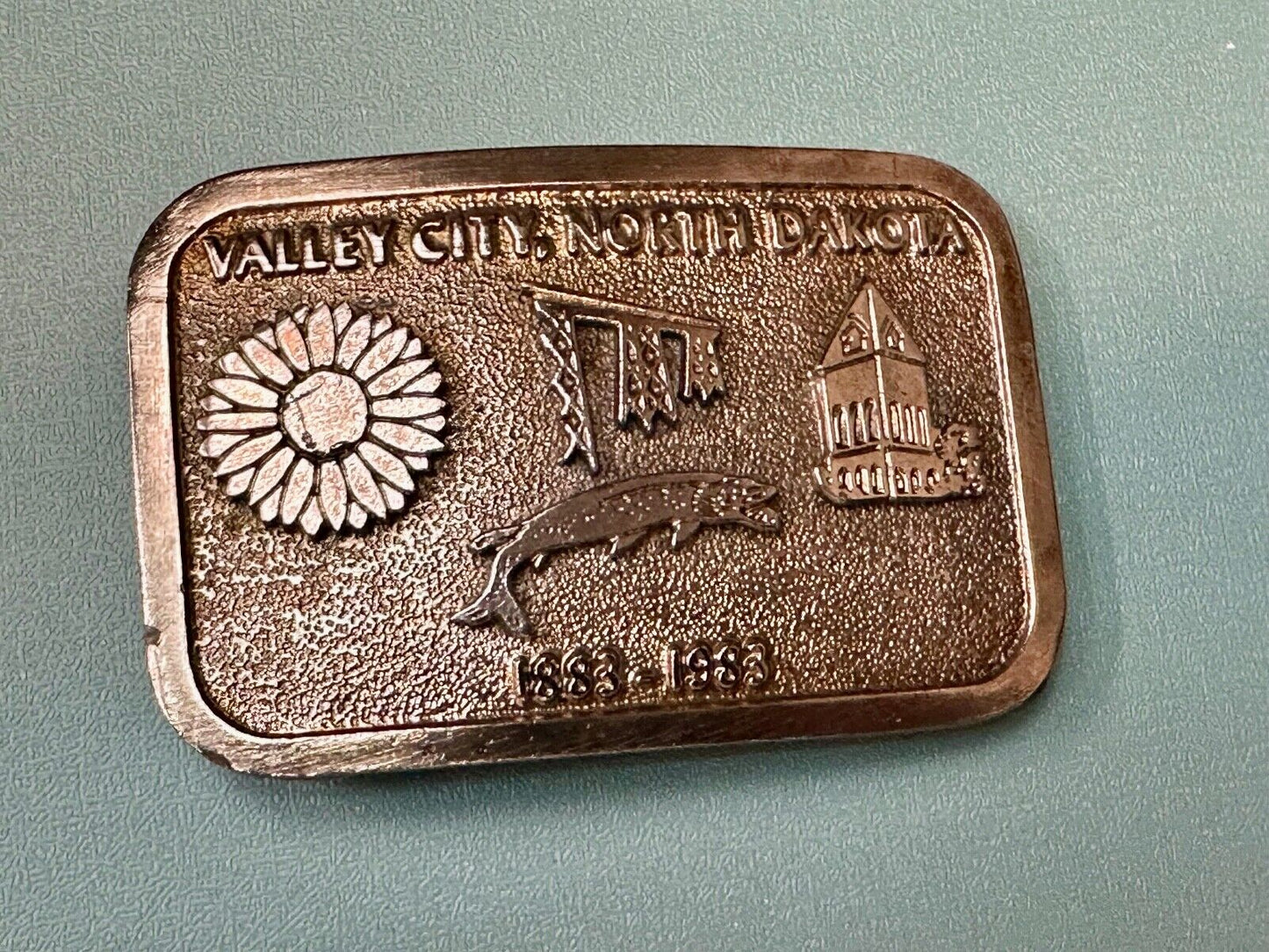 Vintage 1983 Valley City City State Commemorative North Dakota belt buckle