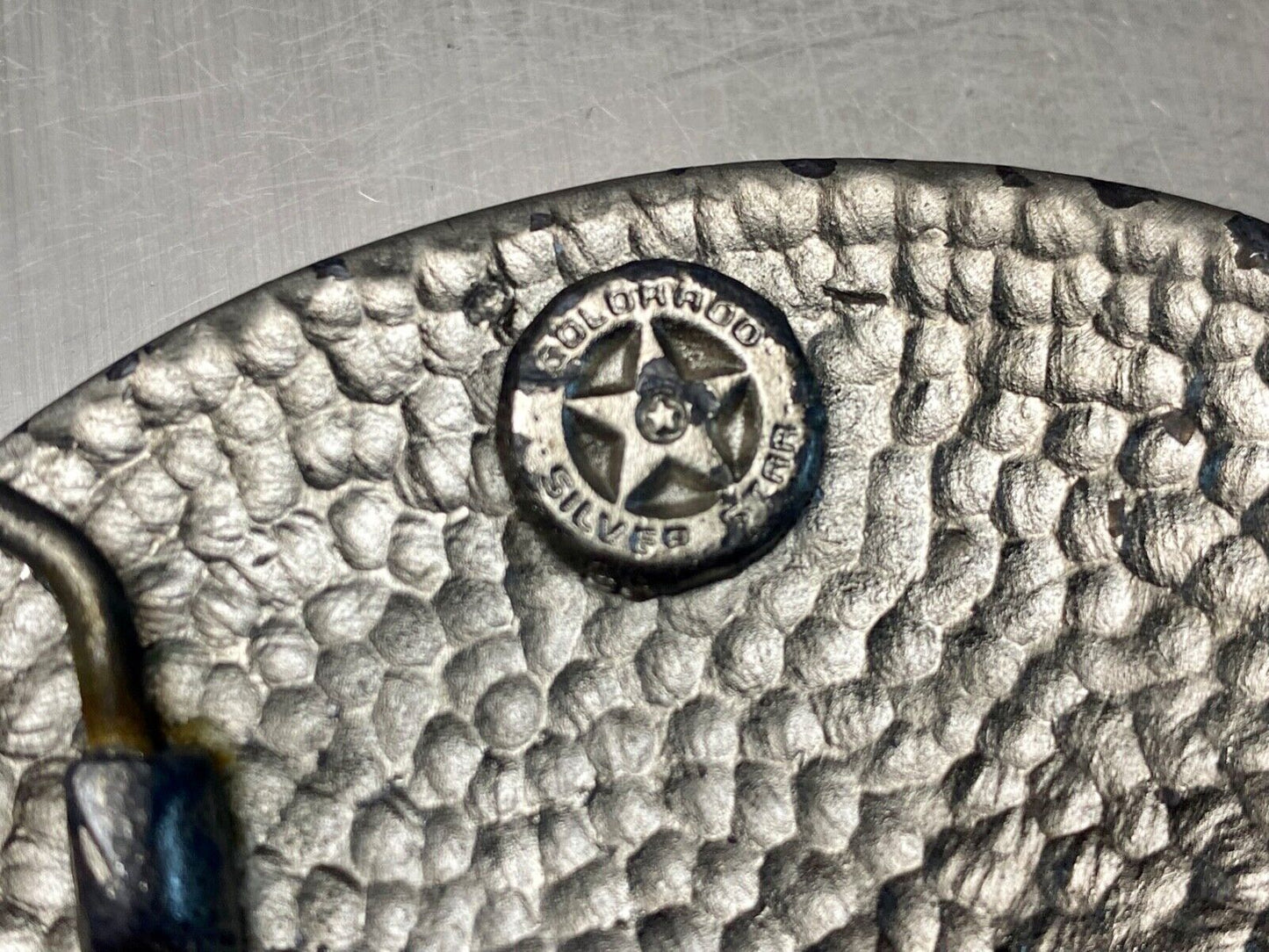 American Bald Eagle bust head with sharp beak Colorado silver star belt buckle