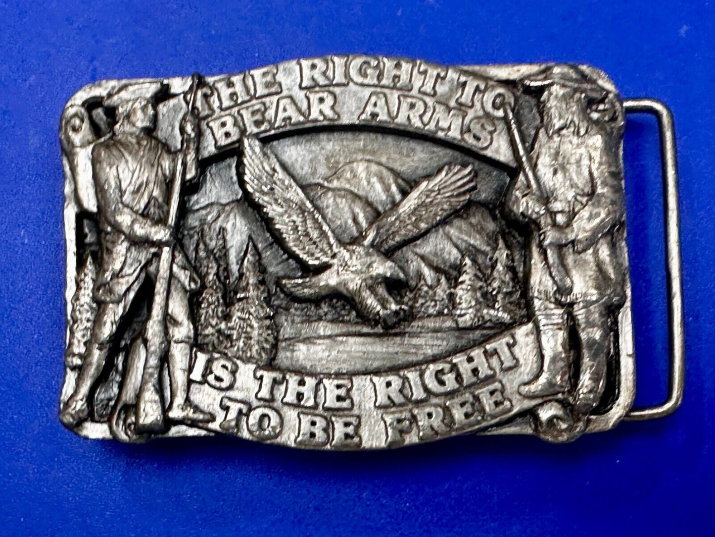 The Right To Bear Arms Is the Right ToBe Free 2nd Amendment VTG 1982 Belt Buckle