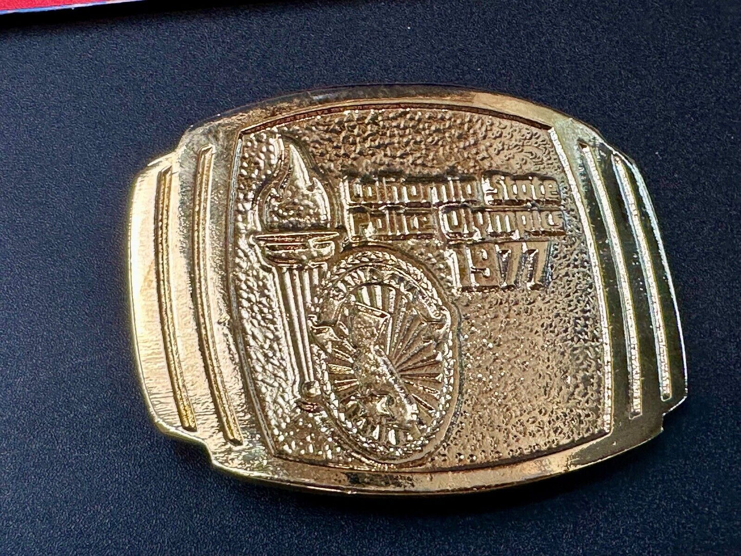 Vintage California State Police Olympics 1977 belt buckle