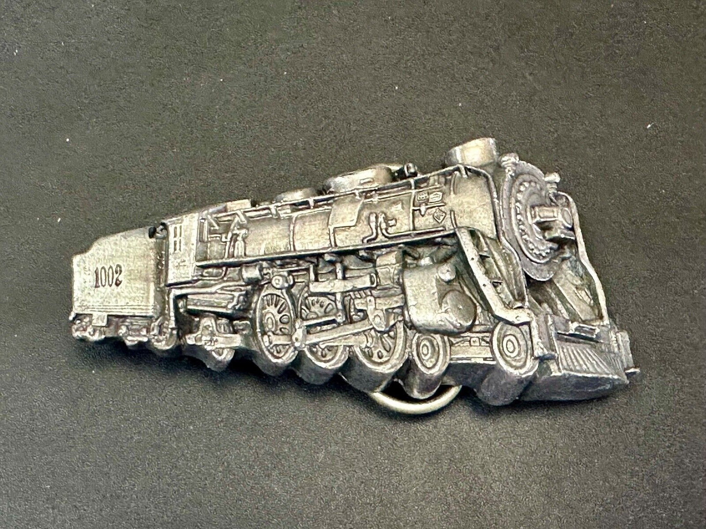Train Rail Road Steam Engine RR vintage 1978 Bergamot Brass Works belt buckle