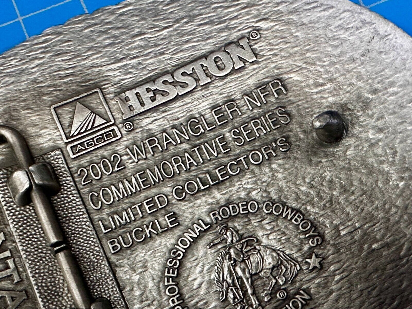 2002 Wrangler Hesston NFR National Finals Rodeo Montana Silversmiths Belt Buckle