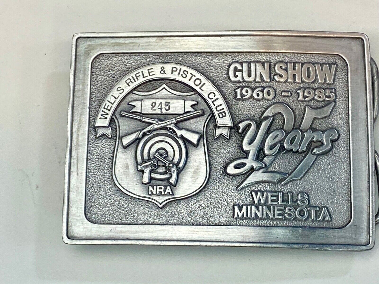 25 years, wells Montana gun show hunters rifle and pistol club NRA belt buckle