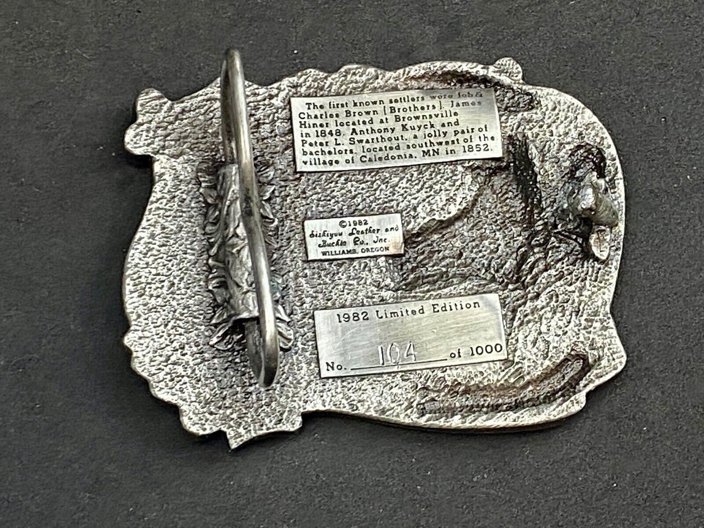 Vintage 1982 - Founder’s Days Caledonia MN belt buckle by Siskiyou