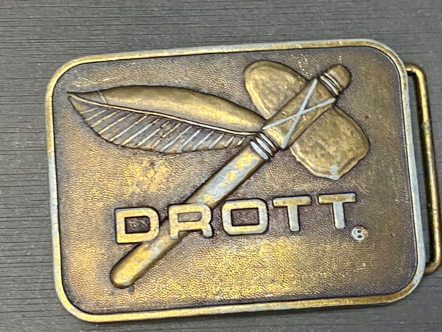 Vintage Drott Manufacturing Company Crane Construction Company belt buckle