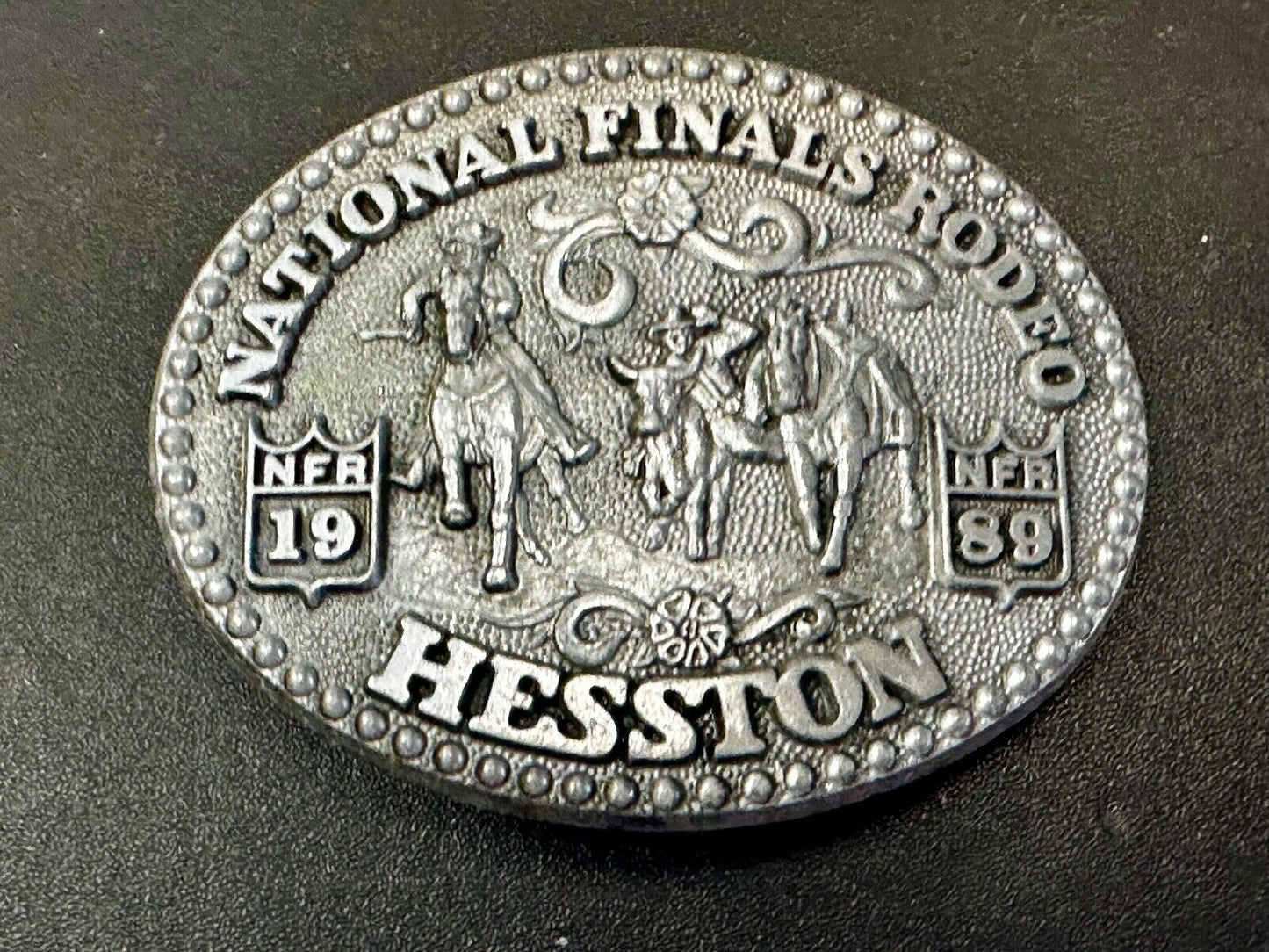 1989 Youth Size Hesston National Finals Rodeo NFR Limited Edition Belt Buckle