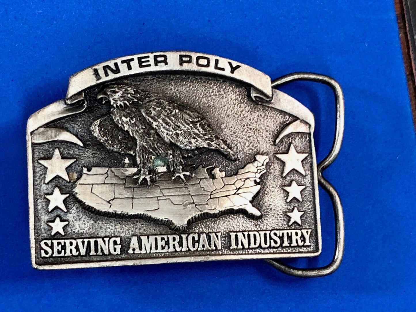 Vintage 1981 Bergamot Inter Poly Serving Americas Industry belt buckle