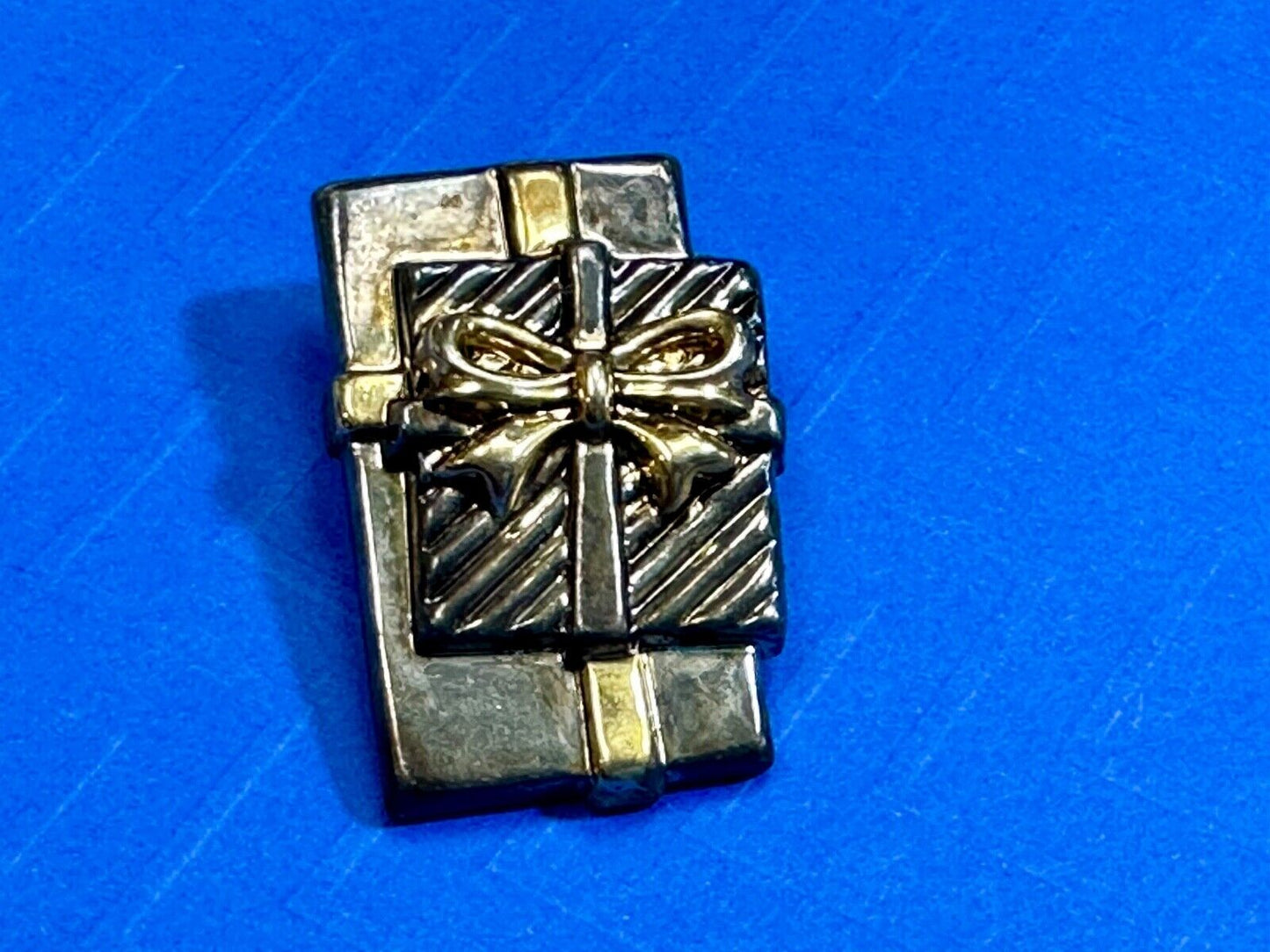 Vintage BEST Christmas Brooch Gift Present Gold Silver Two Tone Pin or PENDANT