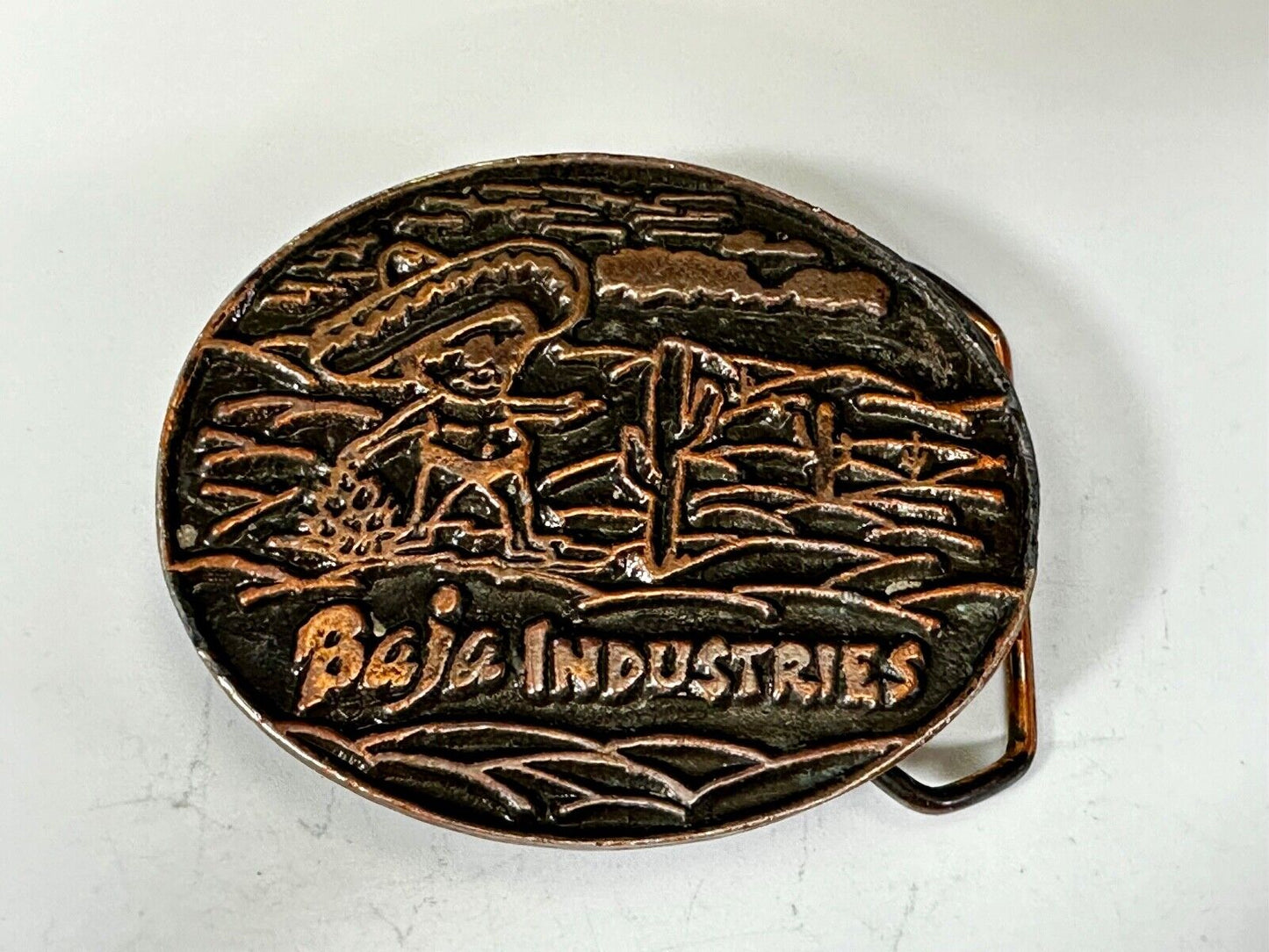 Baja Industries Company Logo? Round metal Belt Buckle