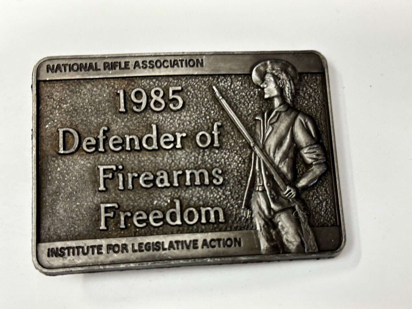 1985 Defender of Firearms Freedom Vintage NRA ILA NOS Gun Collector Belt Buckle