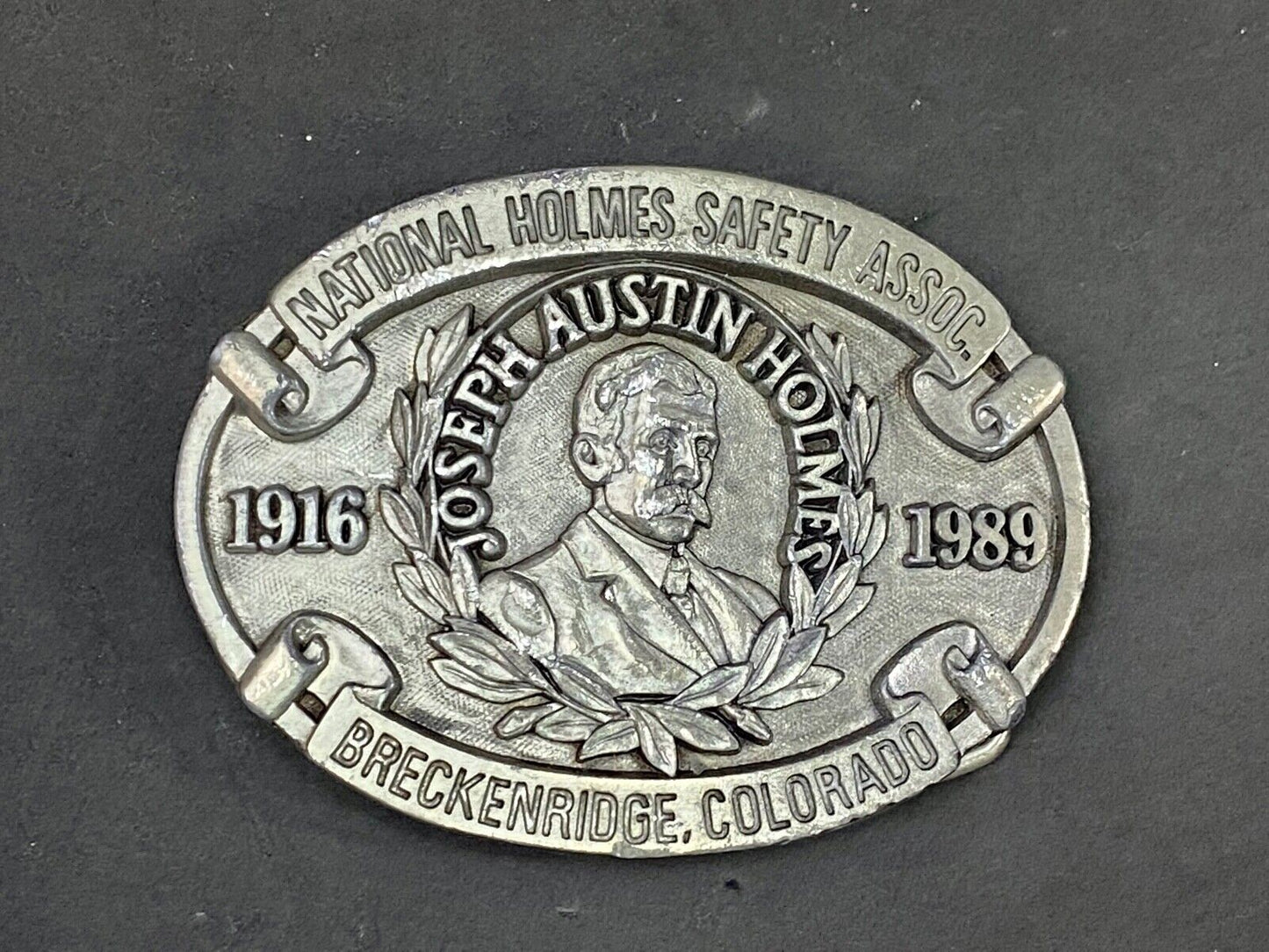 Vintage 1989 National Homes Safety Assoc Breckenridge Co Belt Buckle By Fox Add