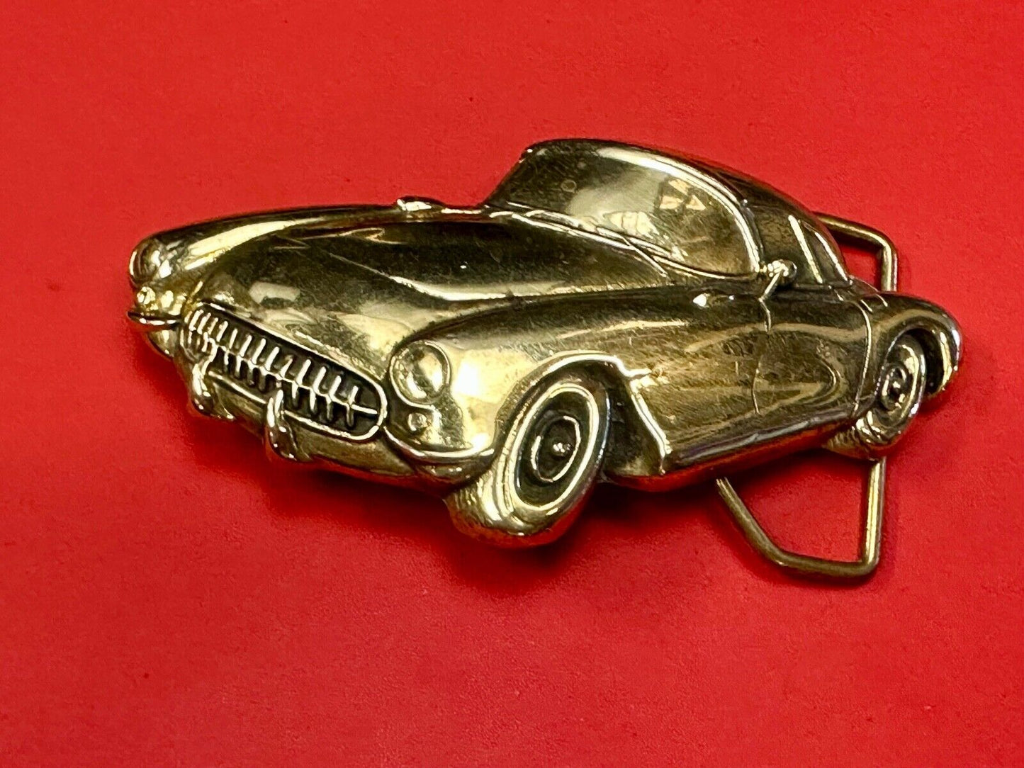 1st Generation Corvette Solid Brass Car Collectors Baron Belt Buckle 1979