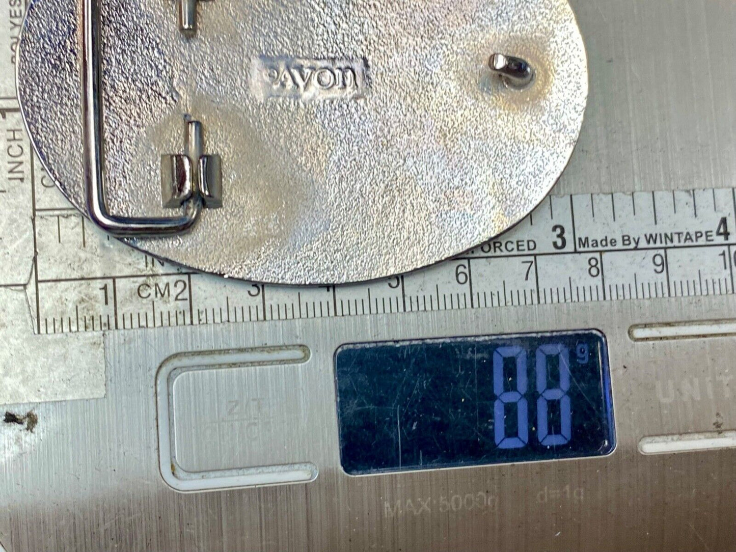 Avon Silver colored Western Saddle Belt Buckle For Any Belt up to 1 1/2 inches