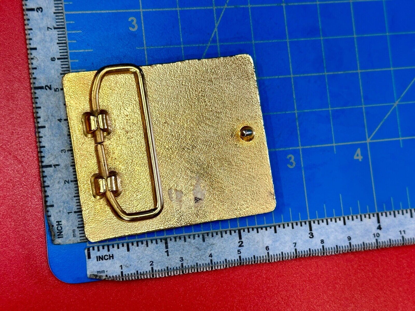 Vintage gold tone weave pattern formal replacement dress belt buckle