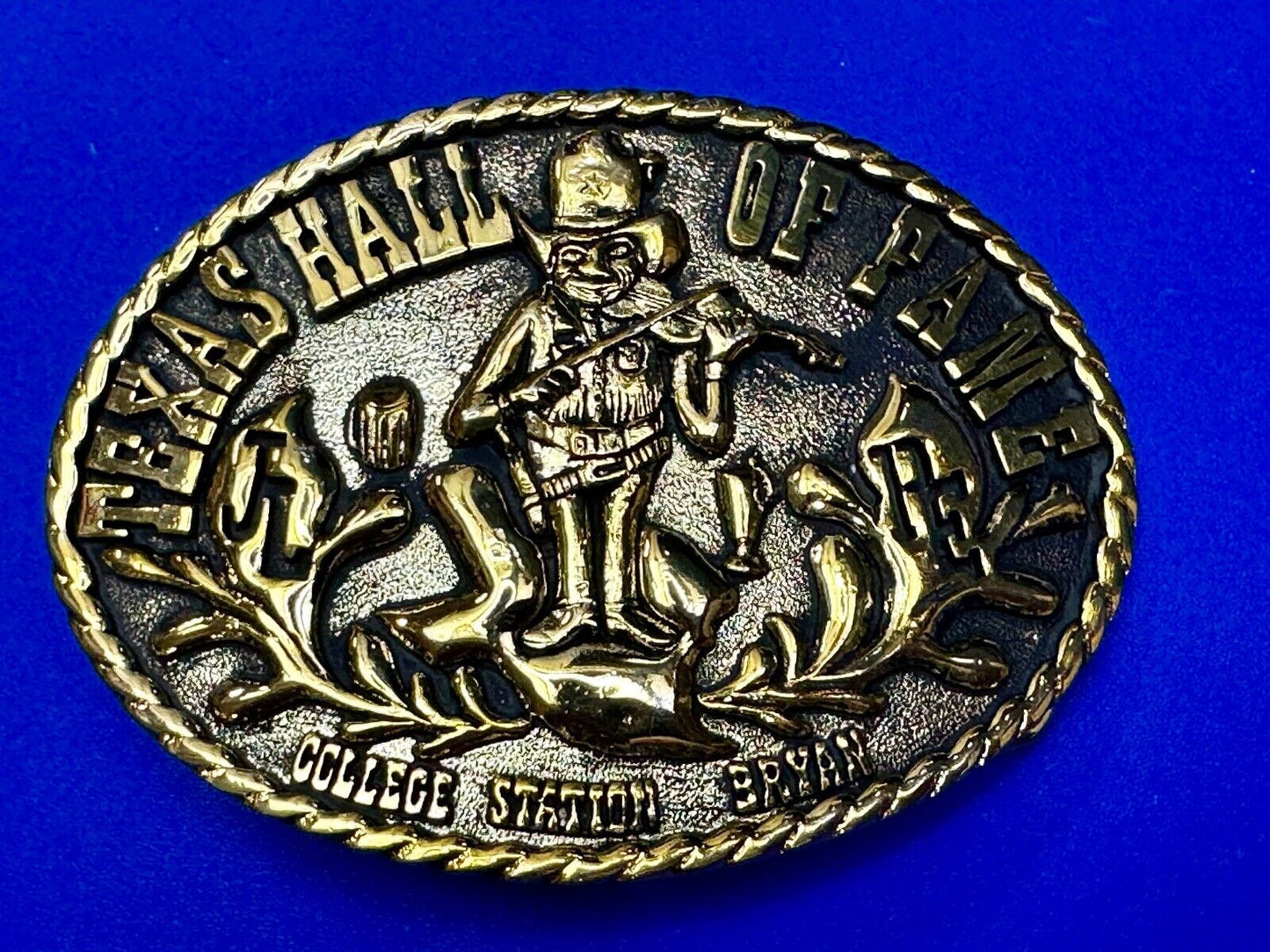 Texas Hall of Fame Bryan–College Station Cities Fiddle Music Vintage Belt Buckle