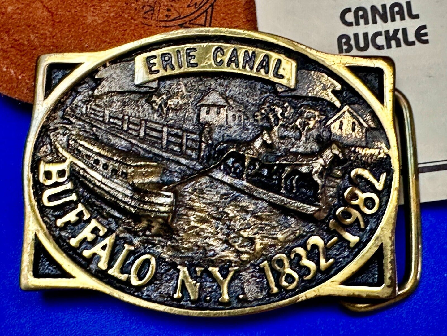 The Erie Canal Buffalo NY State Solid Brass Belt Buckle by Heritage Mint