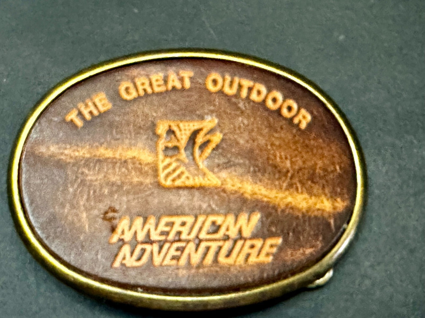 The Great Outdoor American Adventure Promo Leather on Metal El Cid Belt Buckle